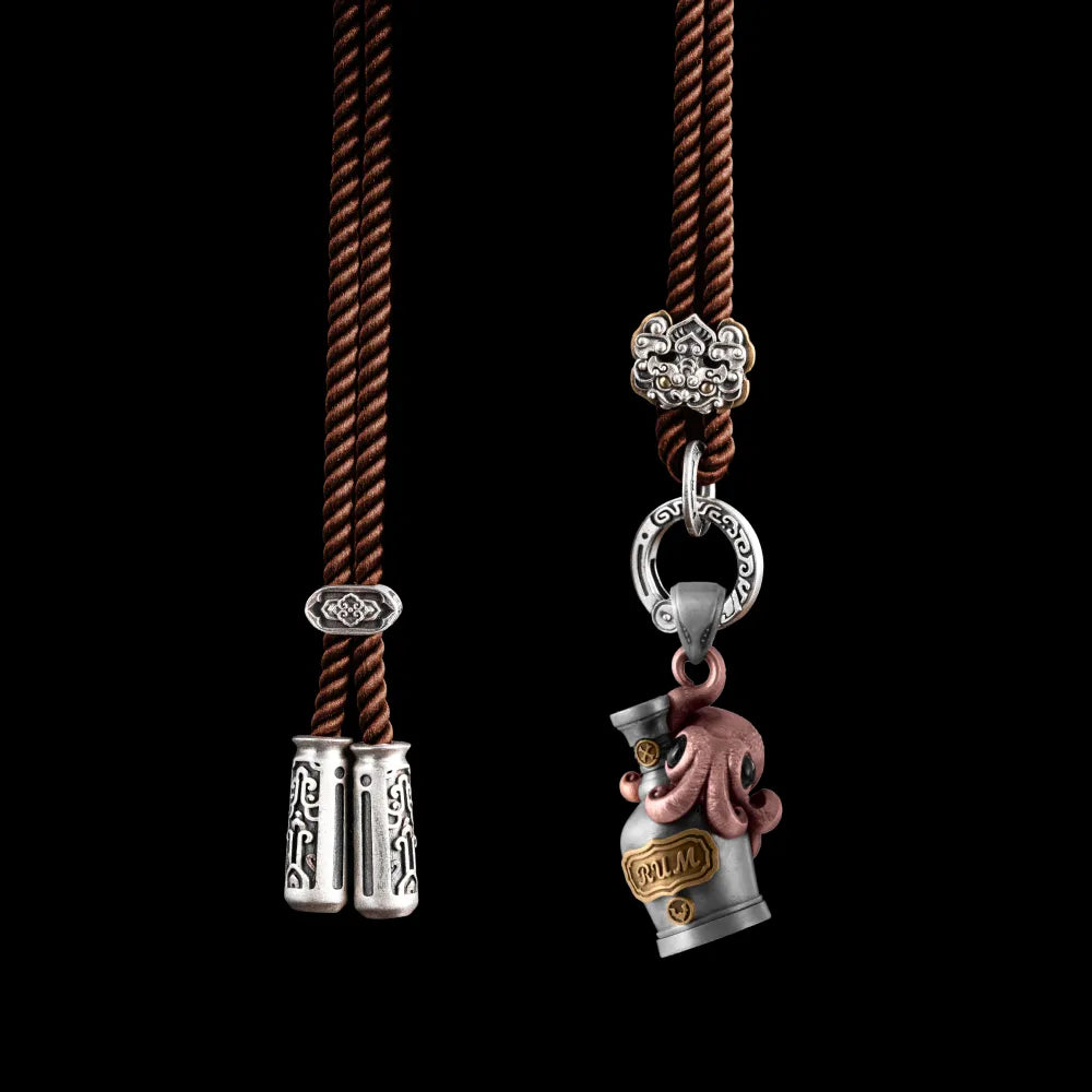 With Silver Ring Rope Necklace