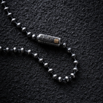 Oriental Patterned Ball Chain Necklace - 4mm