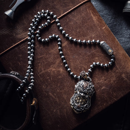 Oriental Patterned Ball Chain Necklace - 4mm