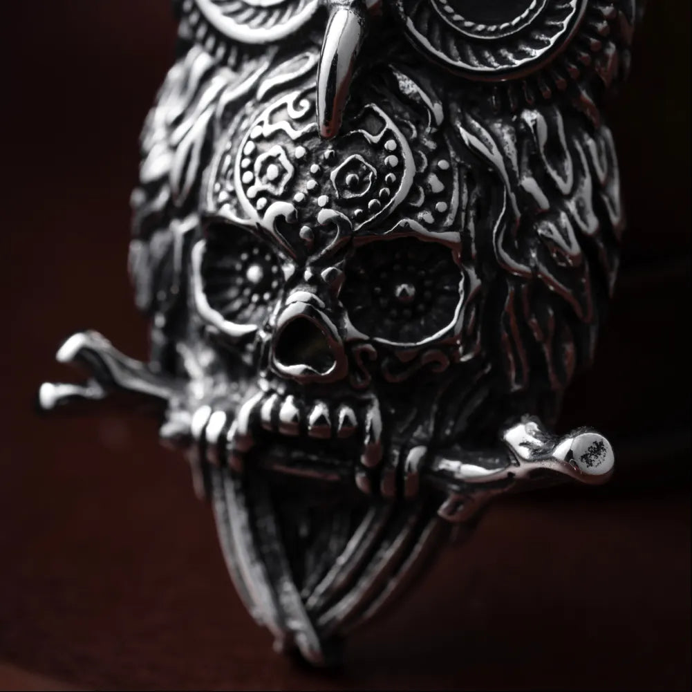 Owl Skeleton Pendant Details 05