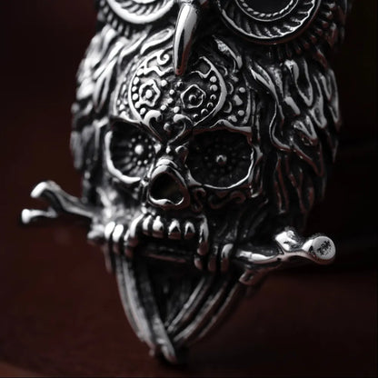 Owl Skeleton Pendant Details 05