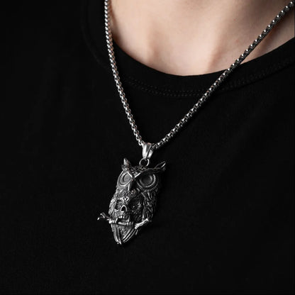 Owl Skeleton Pendant Details 08