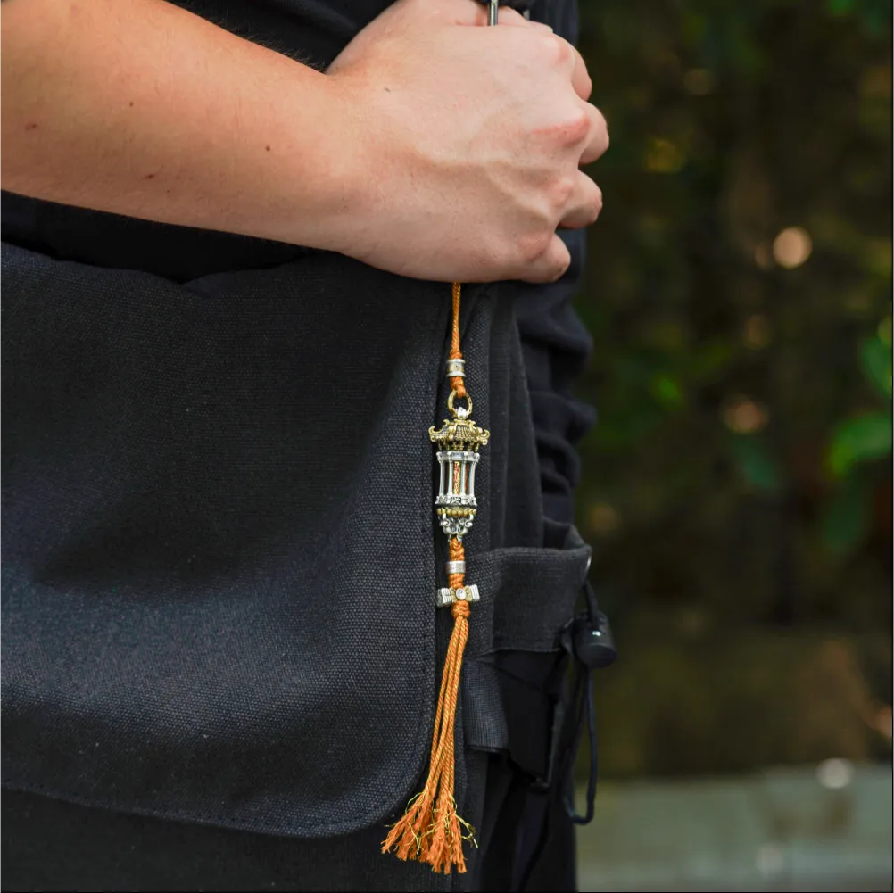 Ox.Silver And Brass Rotating Temple of Fortune Pendant Details 06