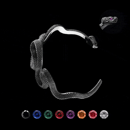 Ox.Silver Coiled Snake Bracelet Details 01