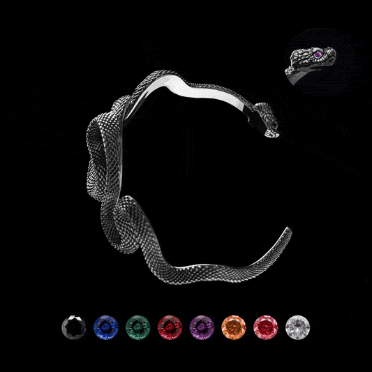 Ox.Silver Coiled Snake Bracelet Details 01