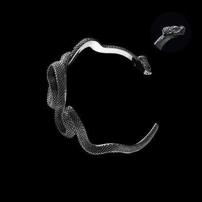 Ox.Silver Coiled Snake Bracelet Details 01
