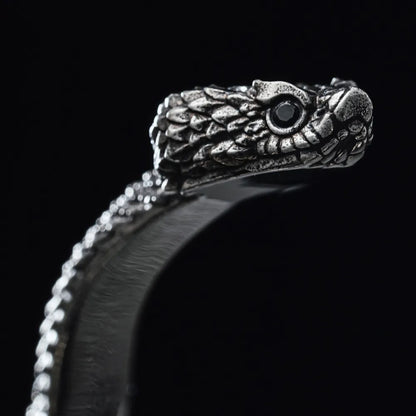 Ox.Silver Coiled Snake Bracelet Details 06