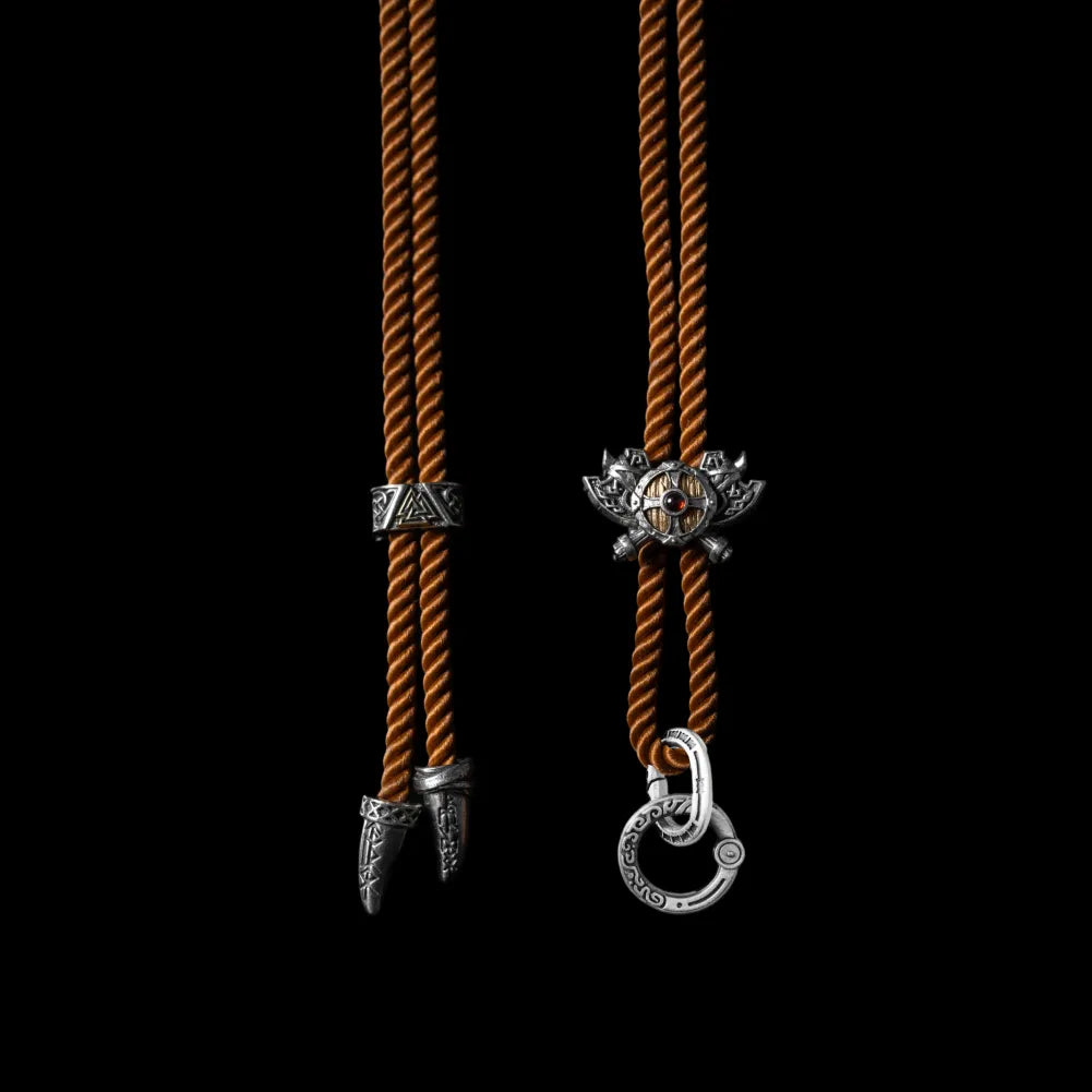 Viking Shield Sigil Rope Necklace