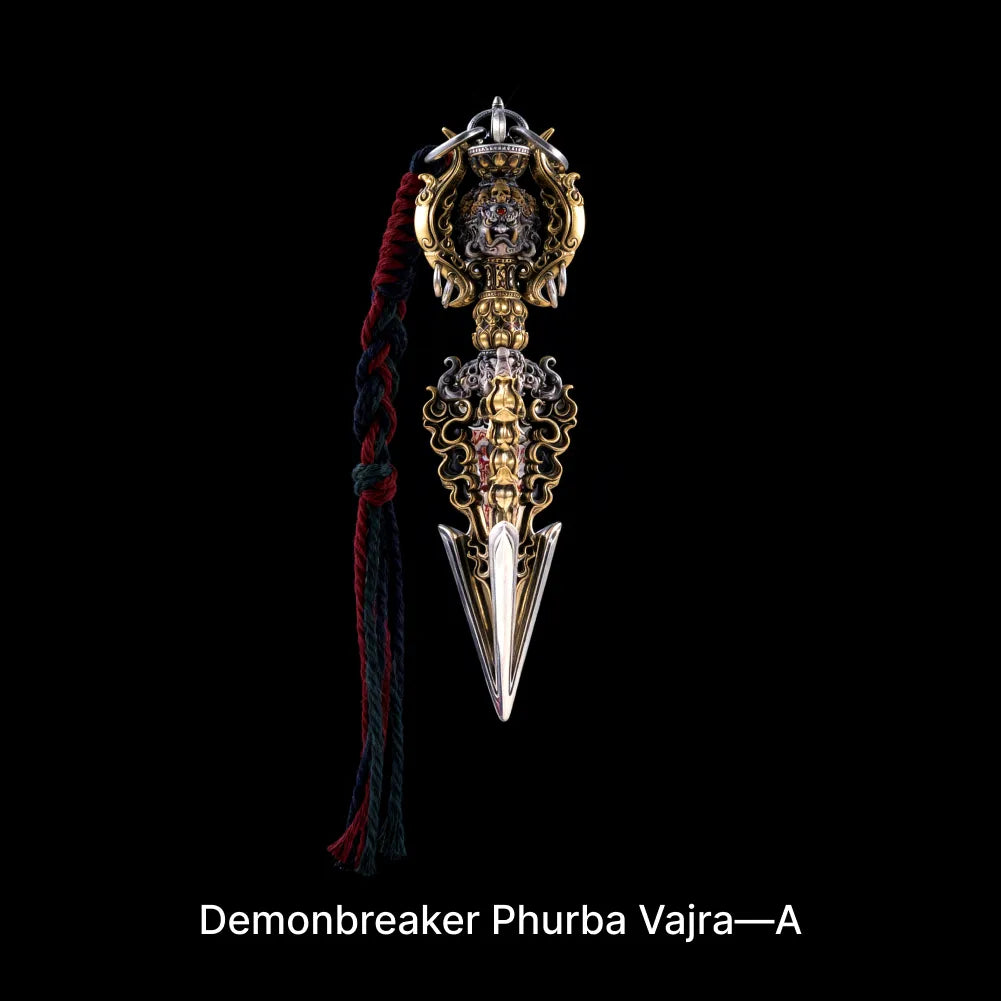 Ox.Silver With Brass Demonbreaker Phurba Vajra Details 02