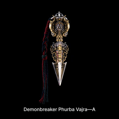 Ox.Silver With Brass Demonbreaker Phurba Vajra Details 02