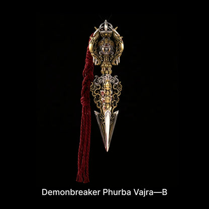 Ox.Silver With Brass Demonbreaker Phurba Vajra Details 03