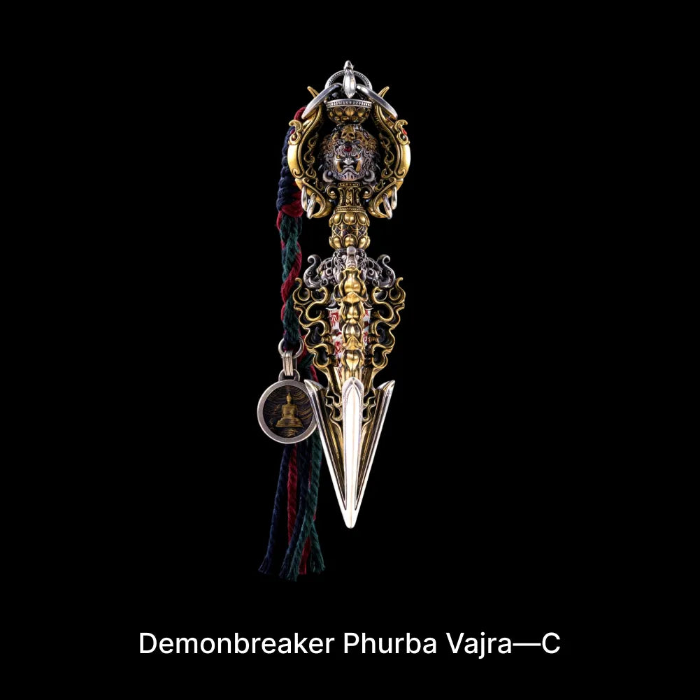 Ox.Silver With Brass Demonbreaker Phurba Vajra Details 04