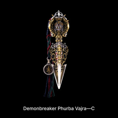Ox.Silver With Brass Demonbreaker Phurba Vajra Details 04