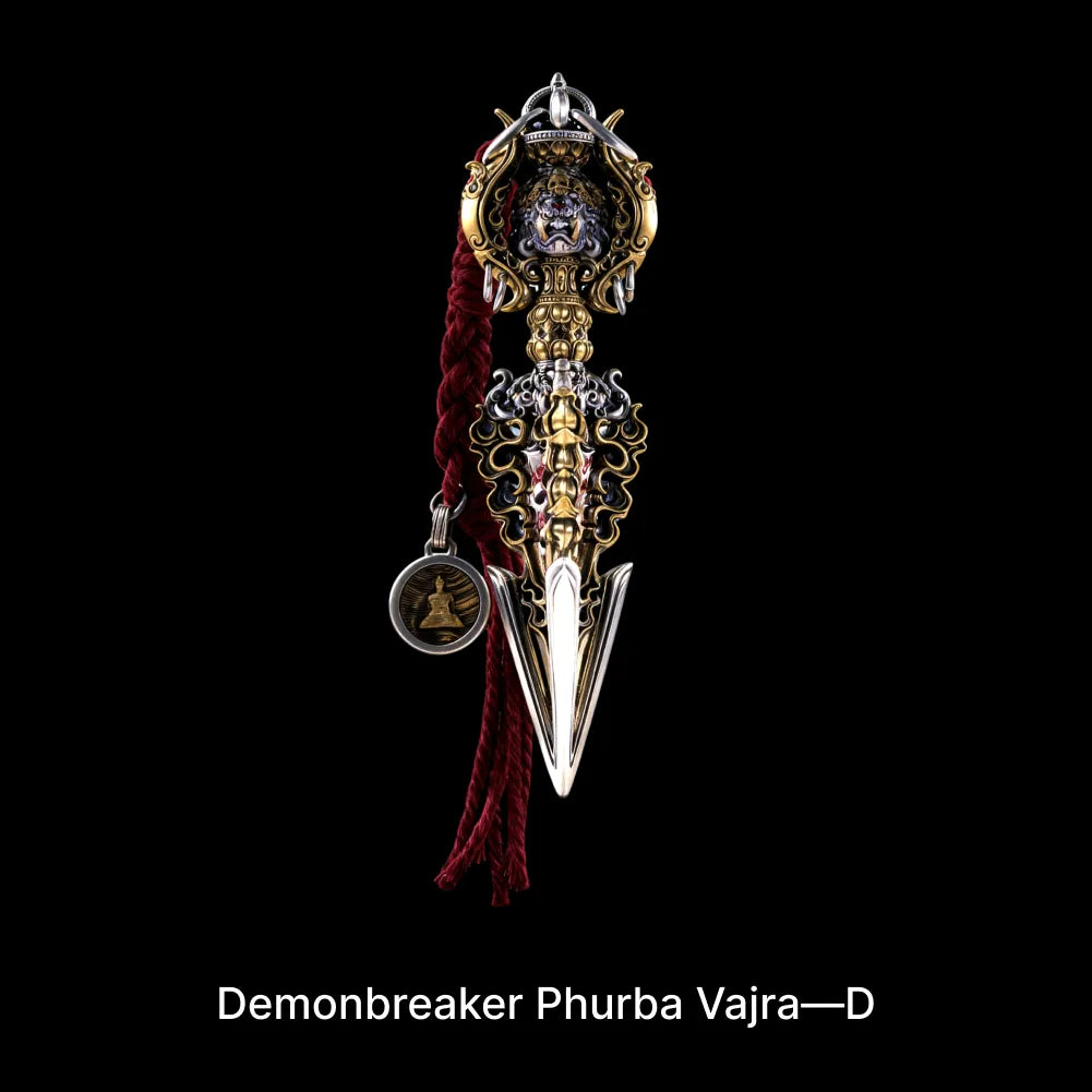 Ox.Silver With Brass Demonbreaker Phurba Vajra Details 05