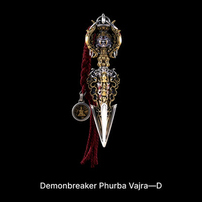 Ox.Silver With Brass Demonbreaker Phurba Vajra Details 05