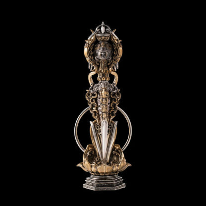 Ox.Silver With Brass With Cinnabar Demonbreaker Phurba Vajra Details 02
