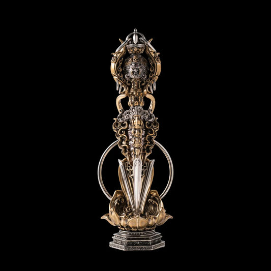 Ox.Silver With Brass With Cinnabar Demonbreaker Phurba Vajra Details 02