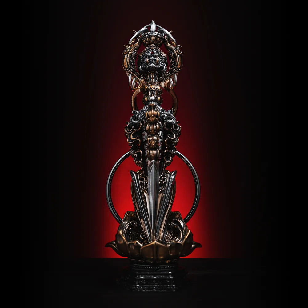 Ox.Silver With Brass With Cinnabar Demonbreaker Phurba Vajra Details 03