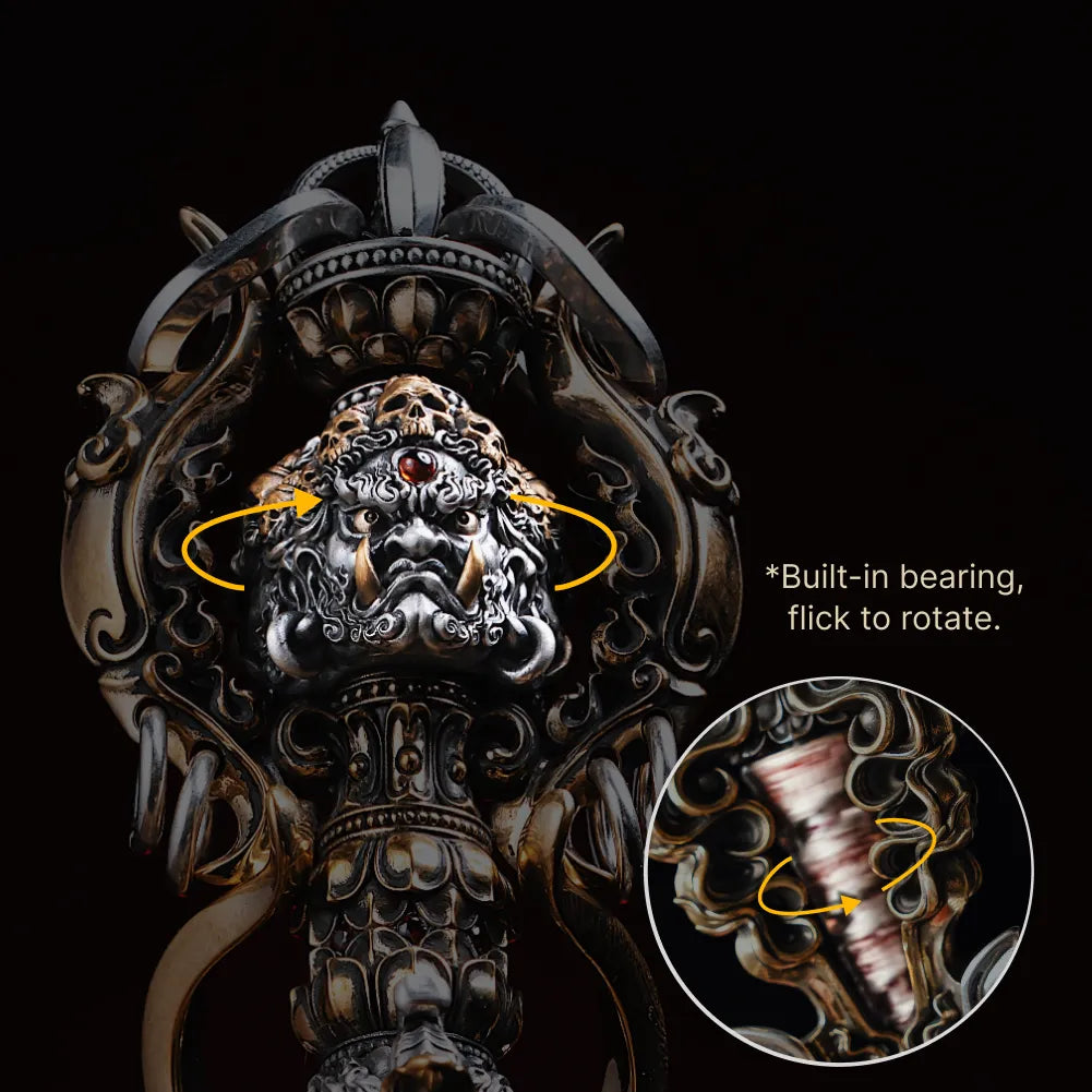 Ox.Silver With Brass With Cinnabar Demonbreaker Phurba Vajra Details 05