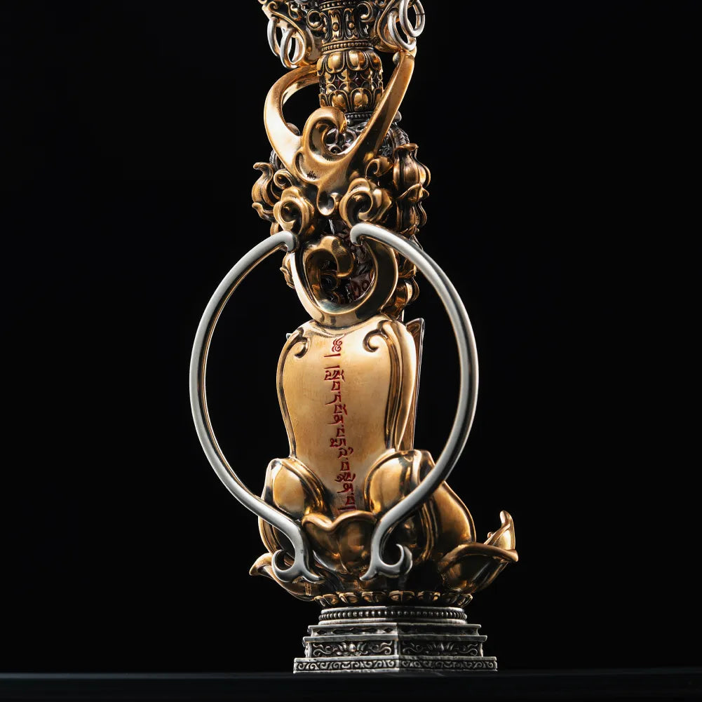 Ox.Silver With Brass With Cinnabar Demonbreaker Phurba Vajra Details 08