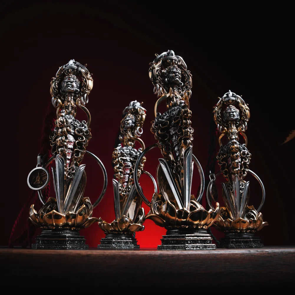 Ox.Silver With Brass With Cinnabar Demonbreaker Phurba Vajra Details 10