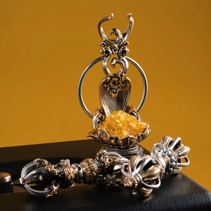 Ox.Silver With Brass With Cinnabar Demonbreaker Phurba Vajra Details 13
