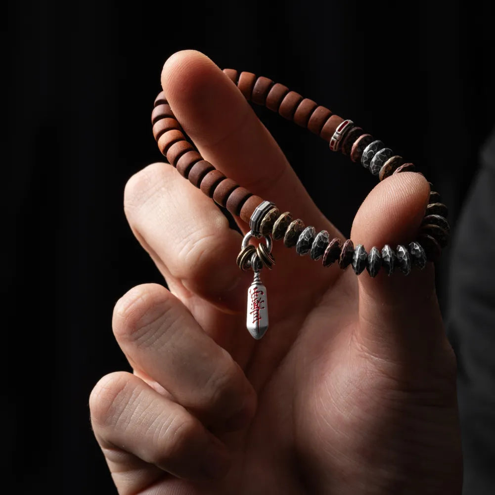 Ox.Silver With Brass With Cinnabar Masterblade Talisman Charm Details 05