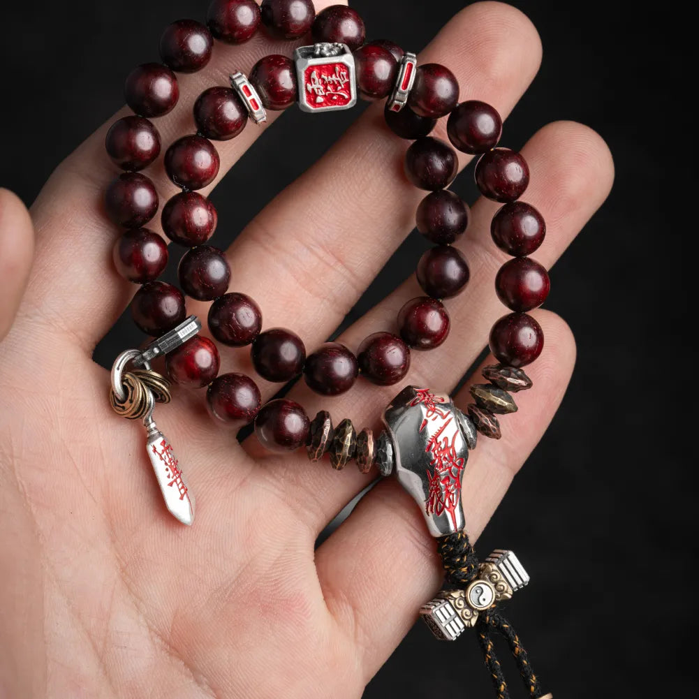 Ox.Silver With Brass With Cinnabar Masterblade Talisman Charm Details 10