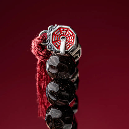 Ox.Silver With Cinnabar Bagua Mirror Spacer  Details 04