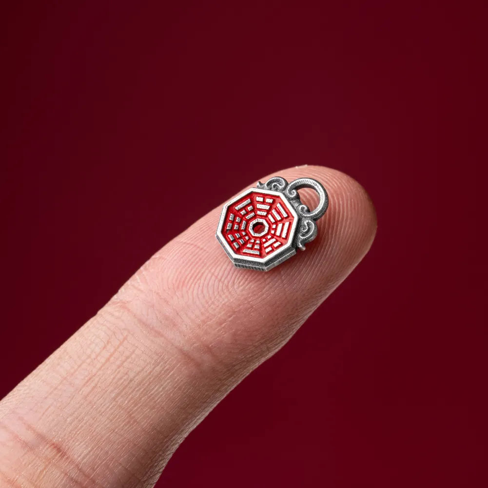 Ox.Silver With Cinnabar Bagua Mirror Spacer  Details 05