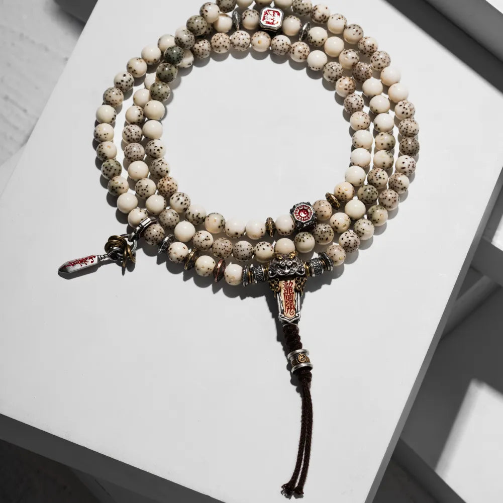 Ox.Silver With Cinnabar Bagua Mirror Spacer  Details 06