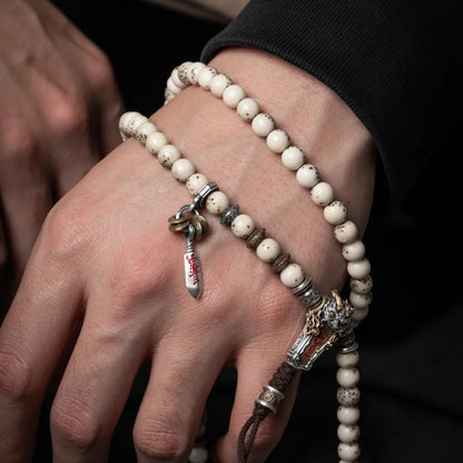 Ox.Silver With Cinnabar Bagua Mirror Spacer  Details 09