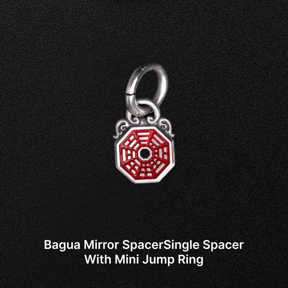 Ox.Silver With Cinnabar Bagua Mirror Spacer SKU 03