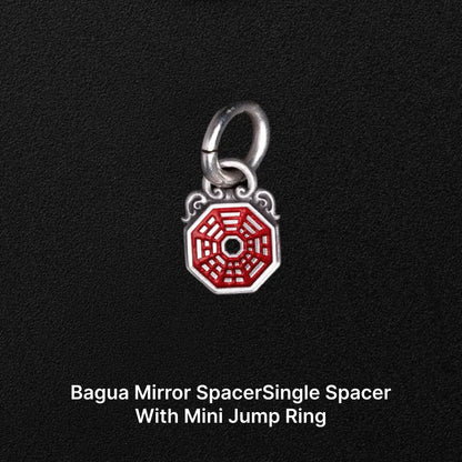 Ox.Silver With Cinnabar Bagua Mirror Spacer SKU 03