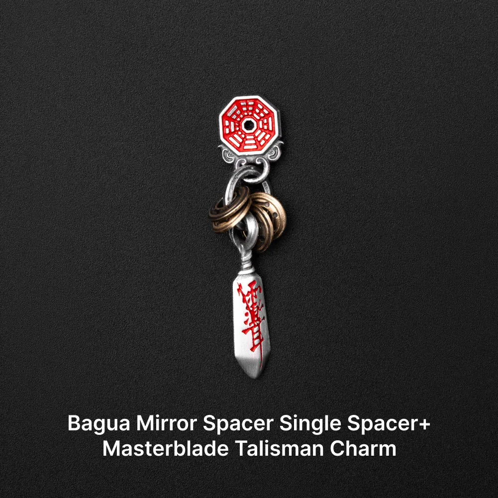 Ox.Silver With Cinnabar Bagua Mirror Spacer SKU 04