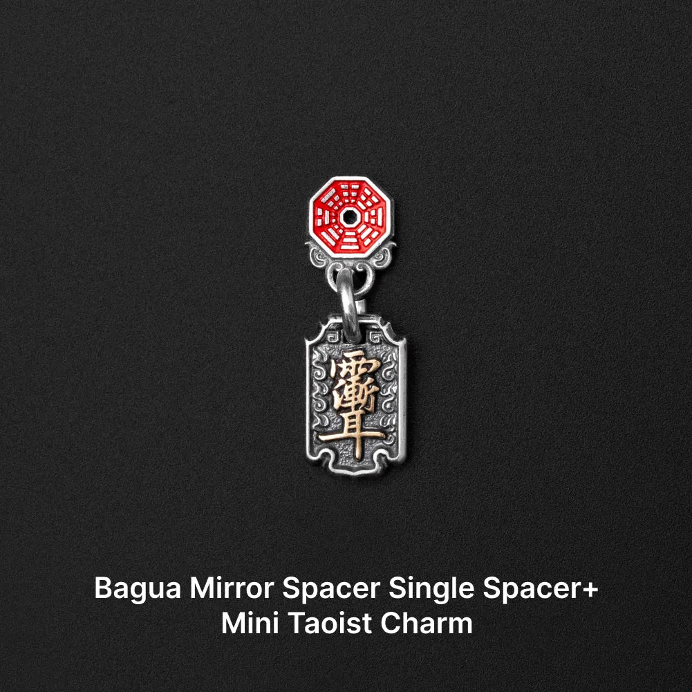 Ox.Silver With Cinnabar Bagua Mirror Spacer SKU 06