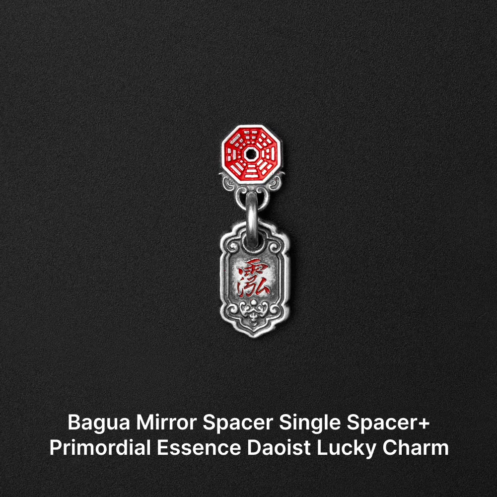Ox.Silver With Cinnabar Bagua Mirror Spacer SKU 07