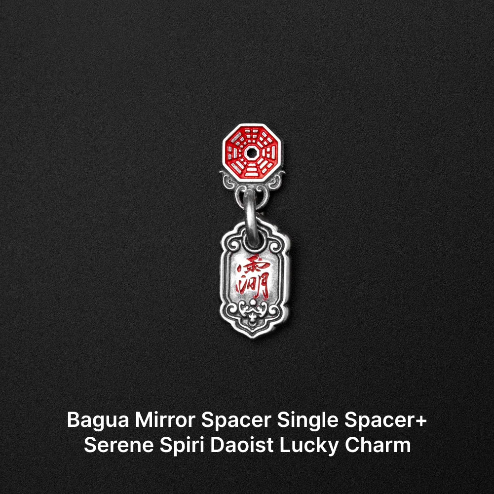 Ox.Silver With Cinnabar Bagua Mirror Spacer SKU 08