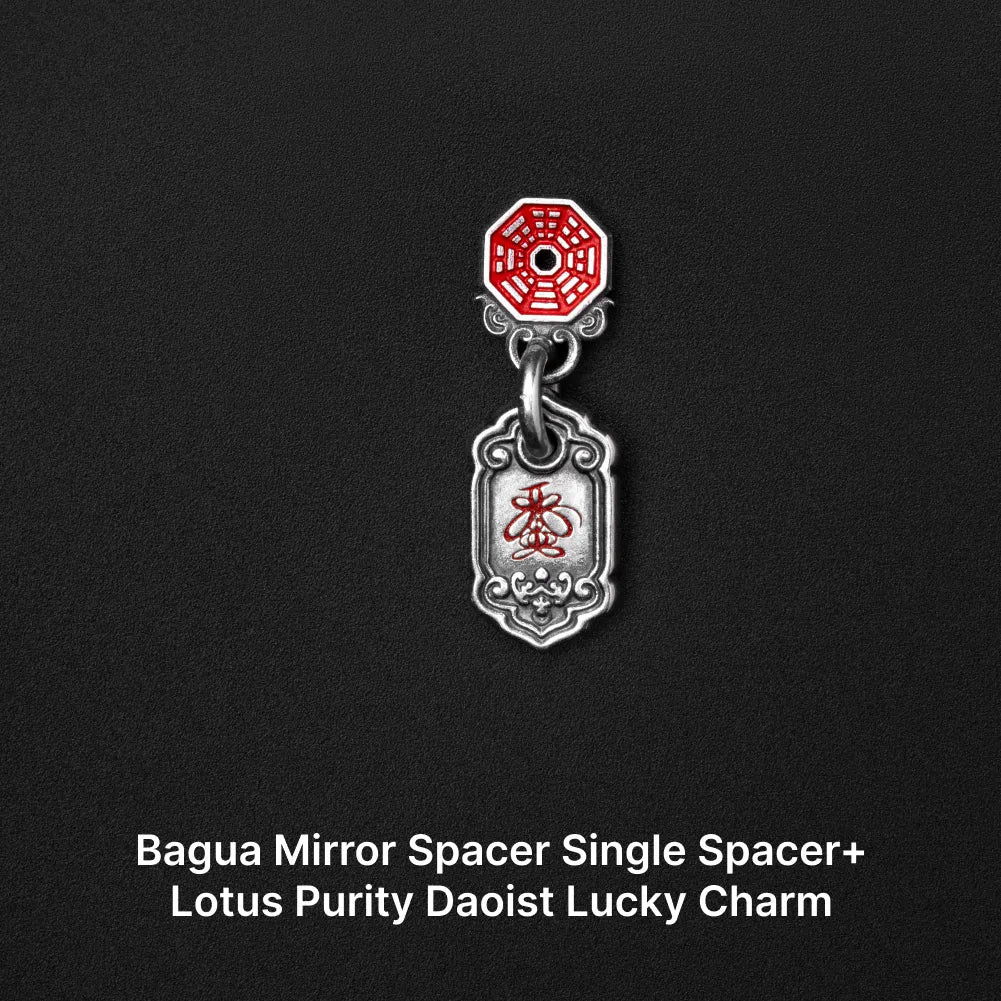 Ox.Silver With Cinnabar Bagua Mirror Spacer SKU 12