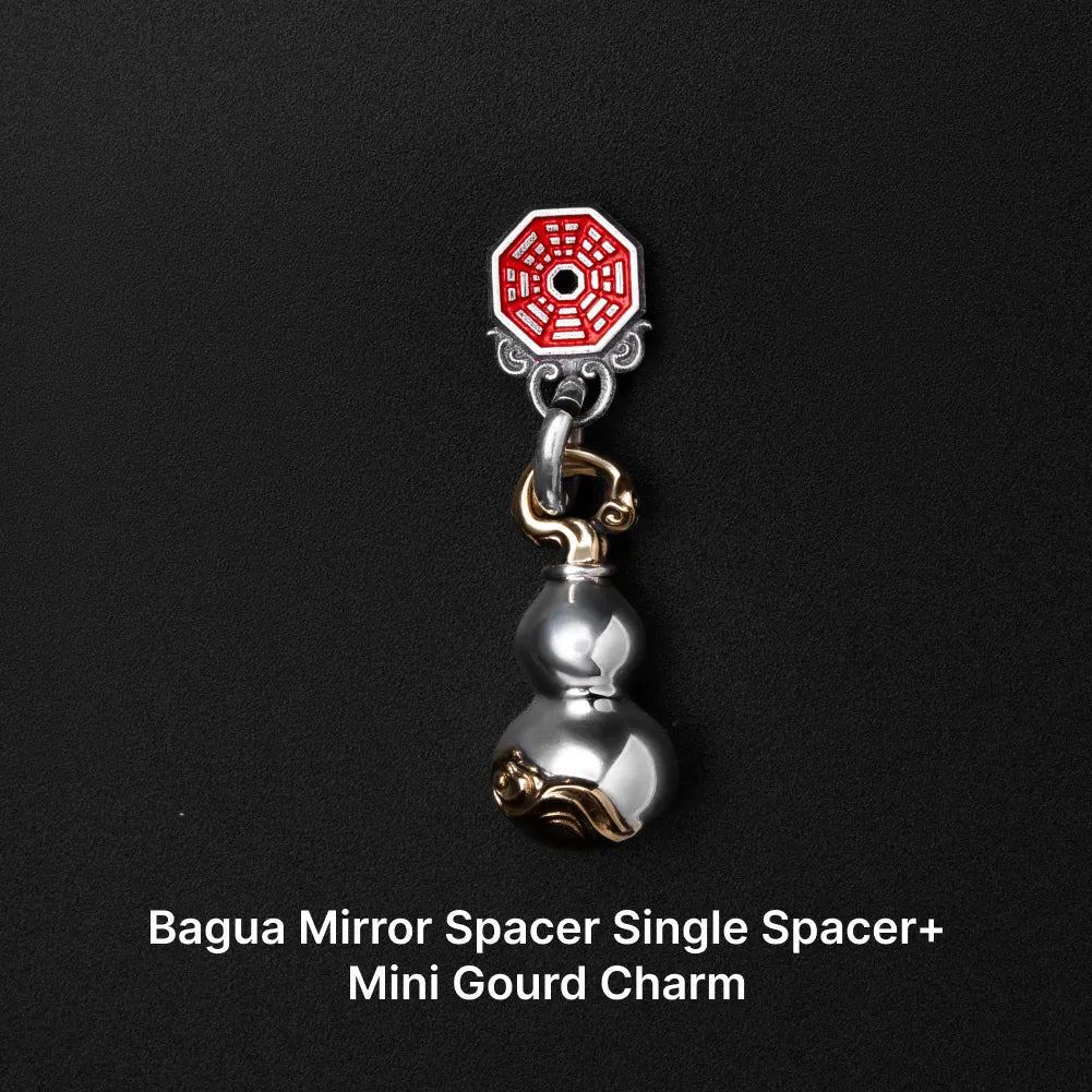 Ox.Silver With Cinnabar Bagua Mirror Spacer SKU 13