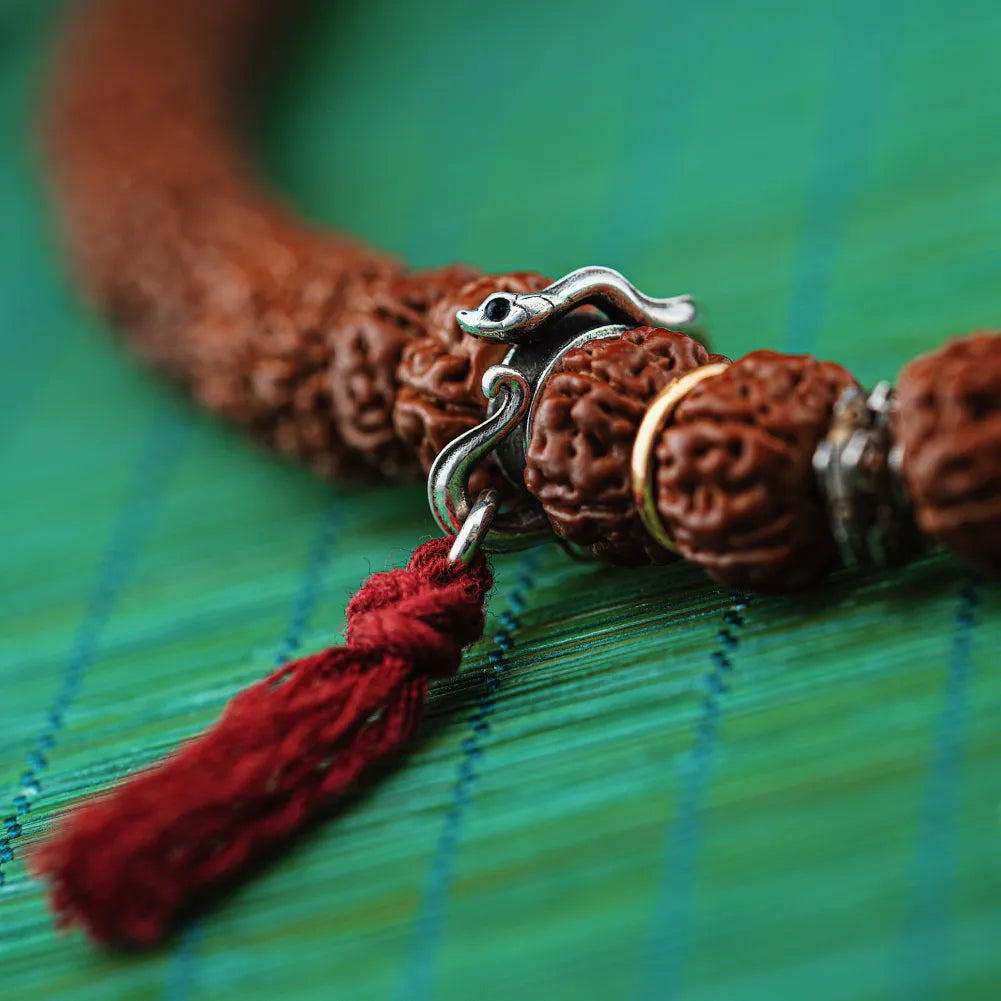 Ox.Silver With Cinnabar Snake Amulet Charm Details 04