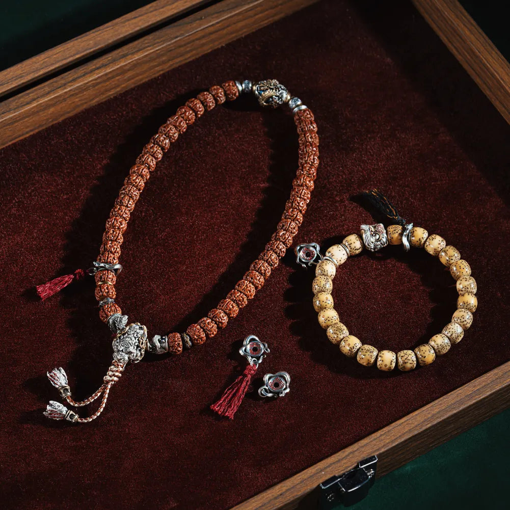 Ox.Silver With Cinnabar Snake Amulet Charm Details 09