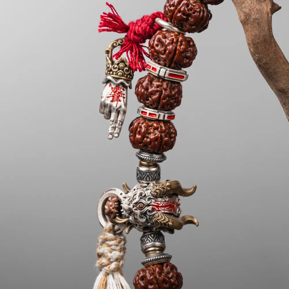 Ox.Silver With Cinnabar Yiyao Spacer Details 09