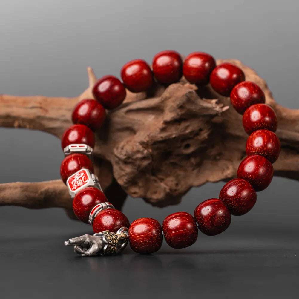 Ox.Silver With Cinnabar Yiyao Spacer Details 10