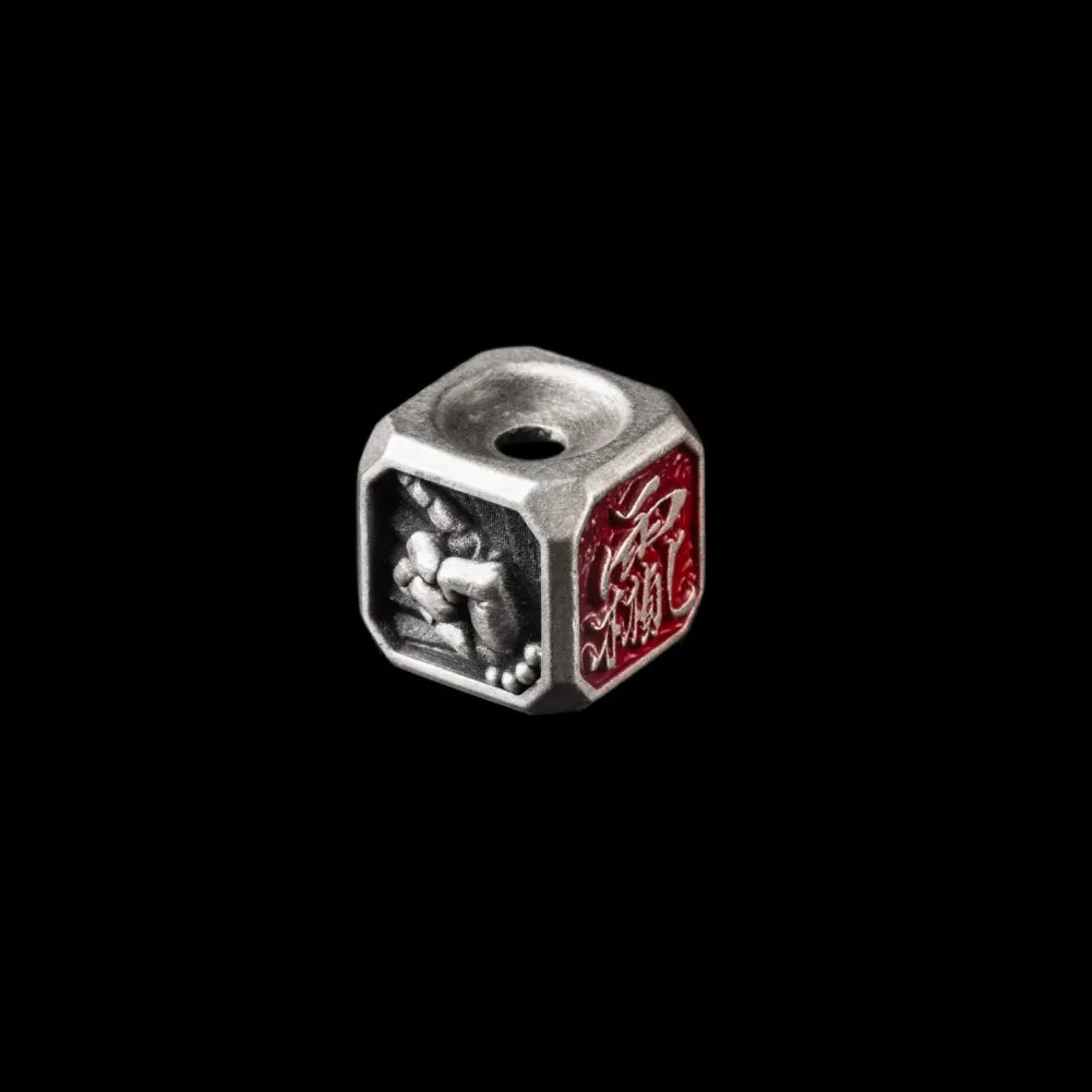 Ox.Sliver Taoist Mudra Guardian Bead Details 01