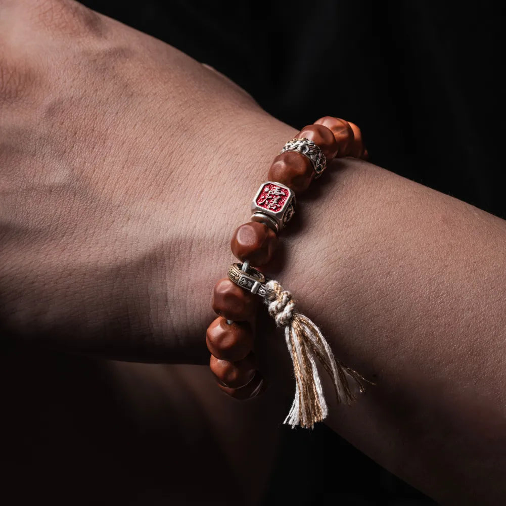 Ox.Sliver Taoist Mudra Guardian Bead Details 02