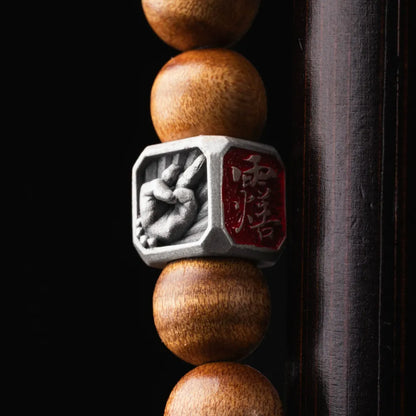 Ox.Sliver Taoist Mudra Guardian Bead Details 09