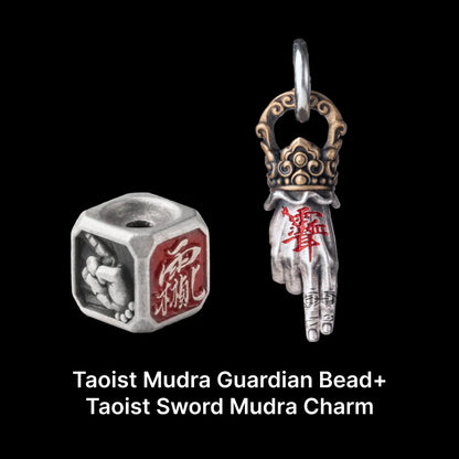 Ox.Sliver Taoist Mudra Guardian Bead Sku 03