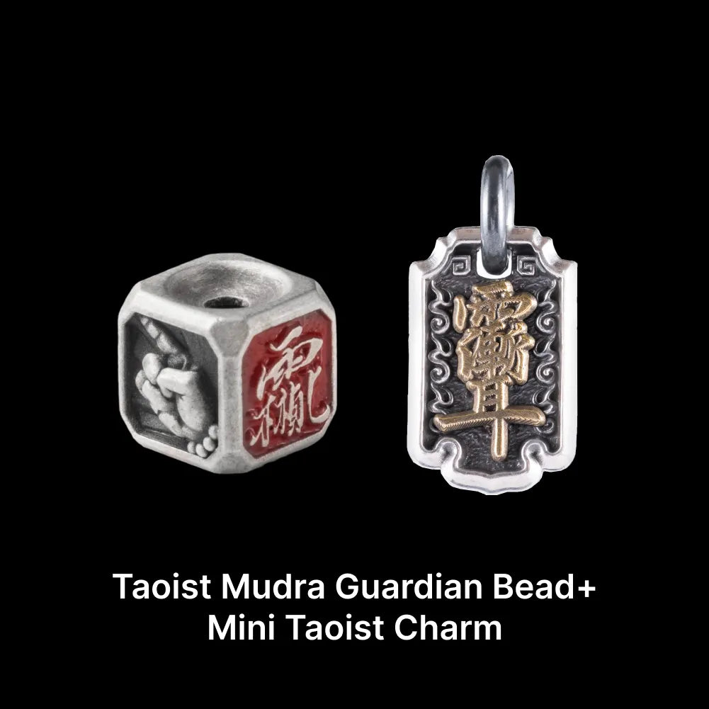 Ox.Sliver Taoist Mudra Guardian Bead Sku 05
