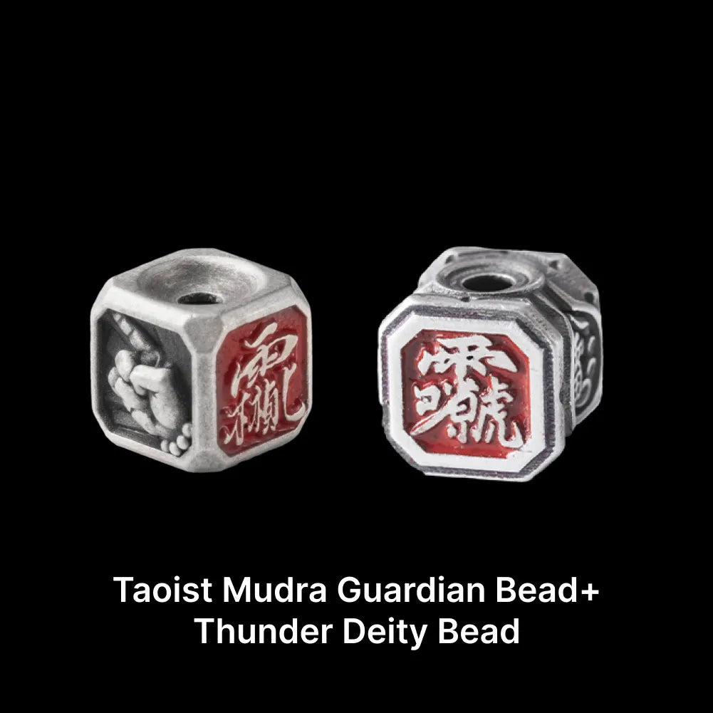 Ox.Sliver Taoist Mudra Guardian Bead Sku 07
